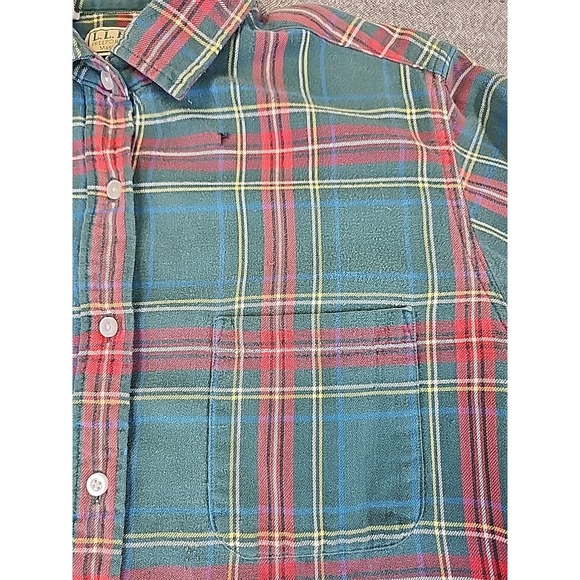 Vintage LL Bean Flannel Shirt Womens Size 12 Long Sleeve Button Down Plaid USA - Picture 4 of 9